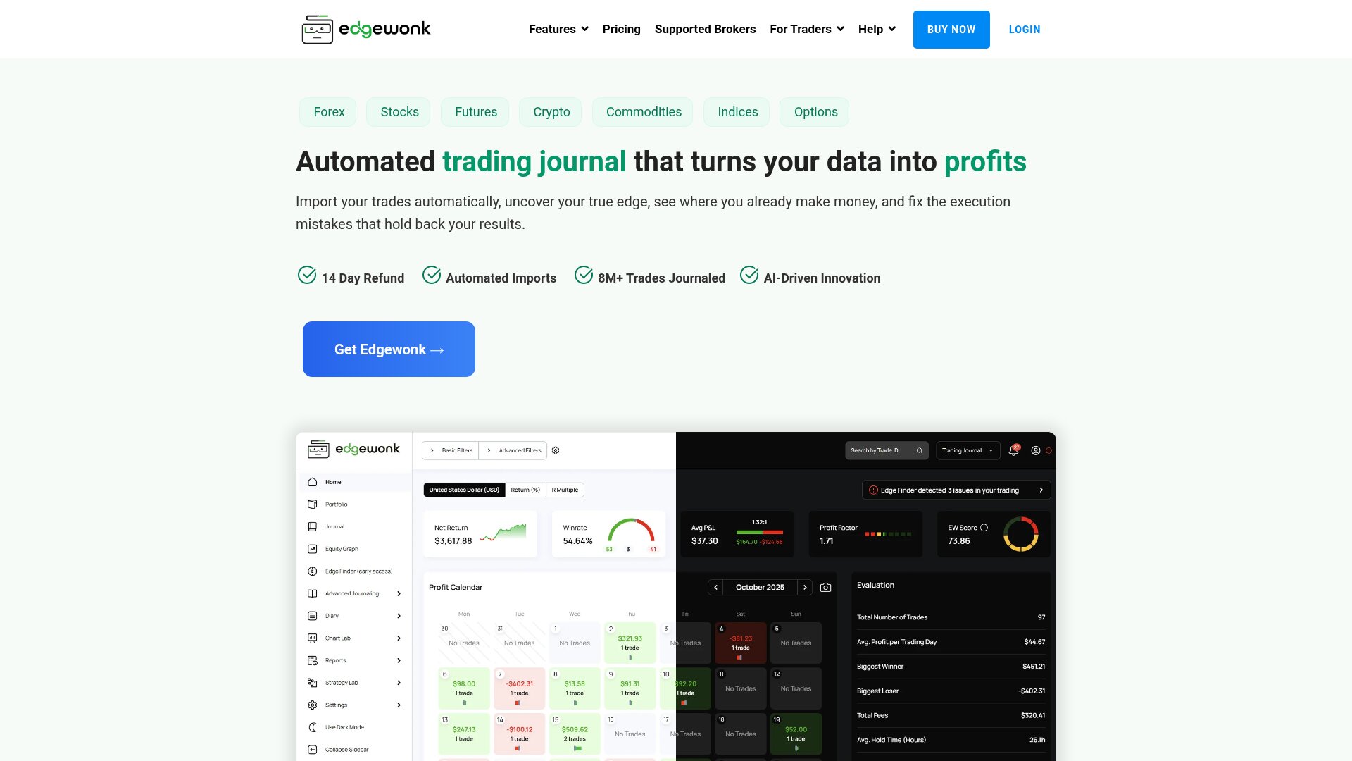 Edgewonk trading journal analytics desktop