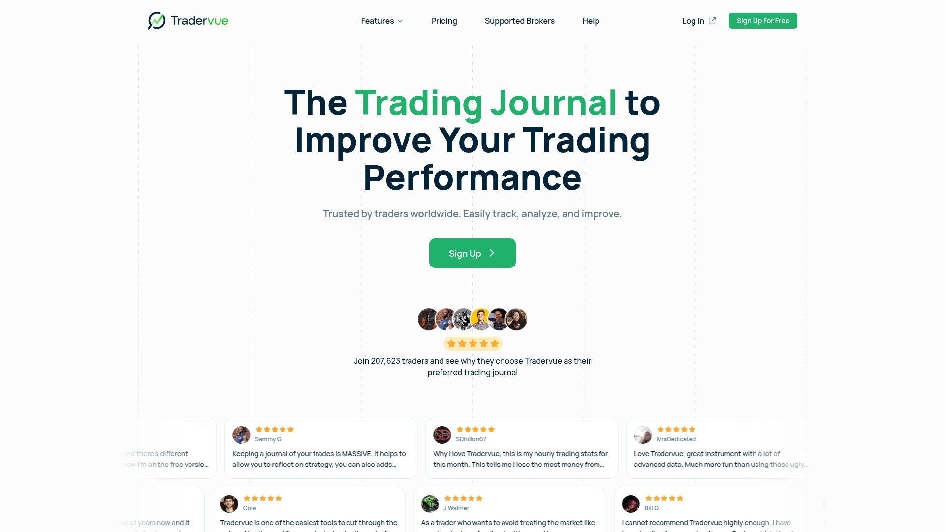 Tradervue trading journal interface